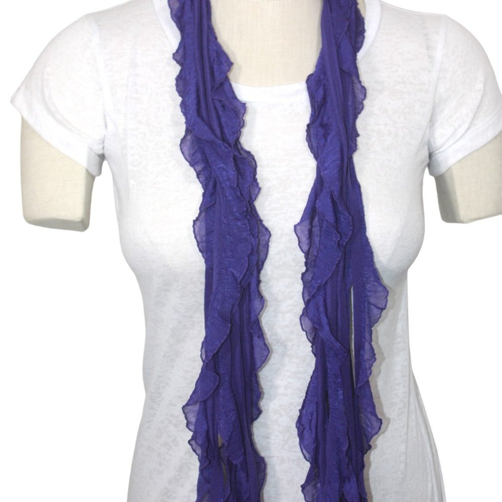 Dark Purple Flutter Scarf Lightweight Women Accessory Multiwear